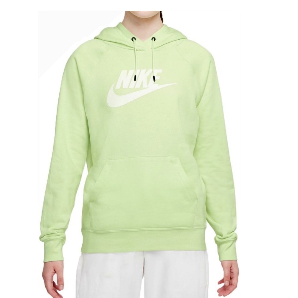 Nike Sportswear Essential Hoodie Lime Ice Pullover Logo Women Small BV4126 303